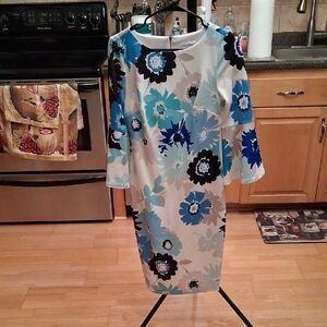 Calvin Klein Multicolor Floral Long Sleeve Dress